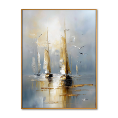 Tranquil Sail – Seascape Wall Art hand-painted wall art
