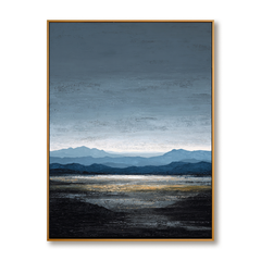 Distant Blue Horizon – Minimalist Coastal Wall Art hand-painted wall art