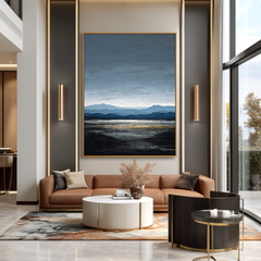Distant Blue Horizon – Minimalist Coastal Wall Art