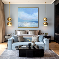 Tranquil Drift – Minimalist Ocean Seascape Wall Art
