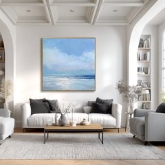 Tranquil Drift – Minimalist Ocean Seascape Wall Art