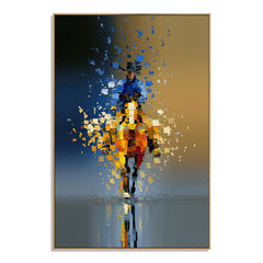 Lone Western Rider – Abstract Mosaic Wall Art hand-painted wall art