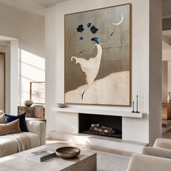 Moonlit Bloom – Abstract Floral Wall Art