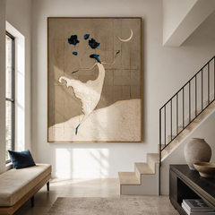 Moonlit Bloom – Abstract Floral Wall Art