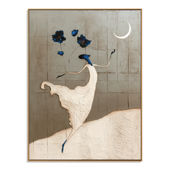 Moonlit Bloom – Abstract Floral Wall Art hand-painted wall art