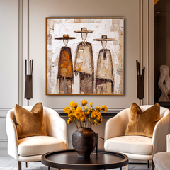 Nomads of the Quiet Plains – Abstract Textured Figurative Painting