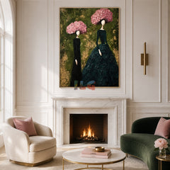 Pink Blossom Muses – Textured Figure Wall Art