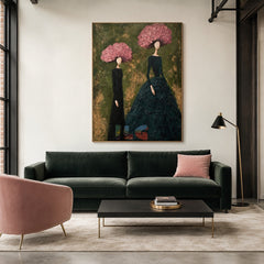 Pink Blossom Muses – Textured Figure Wall Art