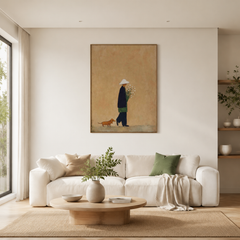 Quiet Meadow Stroll – Minimalist Landscape Wall Art