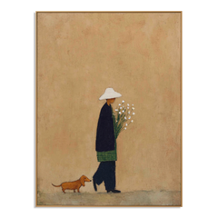 Quiet Meadow Stroll – Minimalist Landscape Wall Art hand-painted wall art