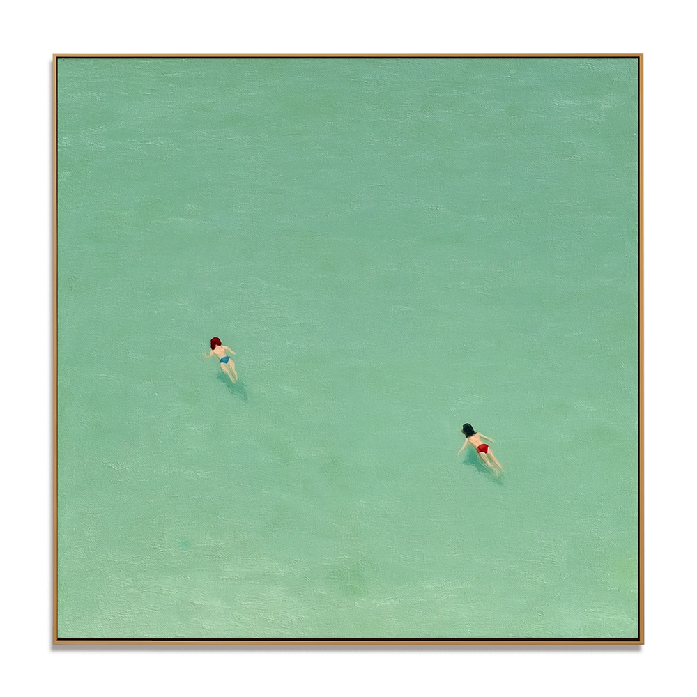 Silent Tide Escape – Minimalist Coastal Wall Art hand-painted wall art