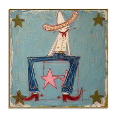 Star Boots Rider – Contemporary Western Figure Wall Art hand-painted wall art