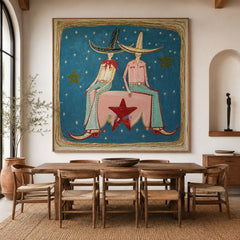 Starlit Hat Companions – Contemporary Figure Wall Art