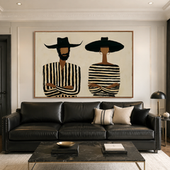 The Quiet Pact – Minimalist Figurative Wall Art
