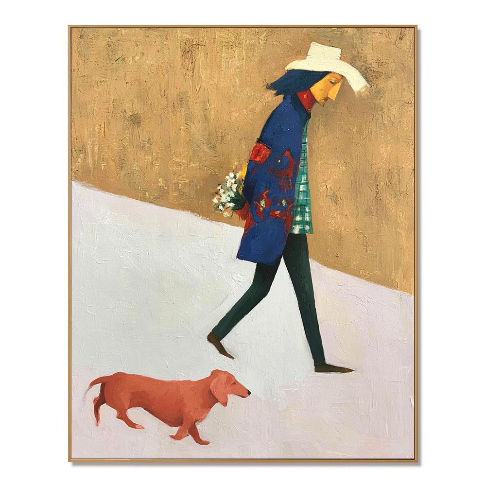 Wandering Petals – Minimalist Figurative Wall Art hand-painted wall art