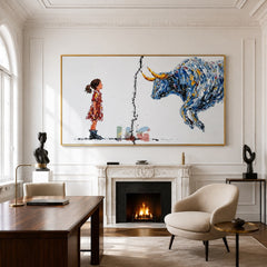 Brave Encounter – Contemporary Bull Wall Art