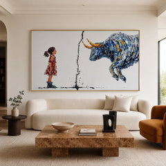 Brave Encounter – Contemporary Bull Wall Art