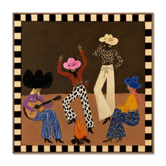 Desert Hat Rhythm – Western Figure Wall Art hand-painted wall art