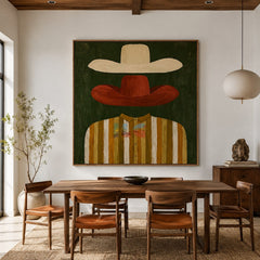 Layered Western Hats – Contemporary Figure Wall Art