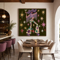 Starlit Western Muse – Contemporary Figure Wall Art