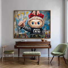 Brave Smile – Labubu Inspired Character Oil Painting