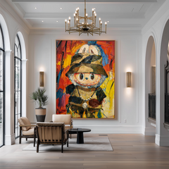 Golden Mischief – Labubu Inspired Character Oil Painting