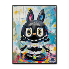Midnight Spark – Labubu Inspired Character Oil Painting hand-painted wall art