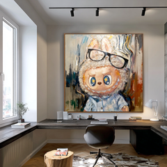 Starry Mind – Labubu Inspired Character Oil Painting
