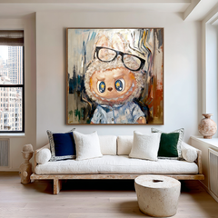 Starry Mind – Labubu Inspired Character Oil Painting