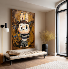 Woodland Sprite – Labubu Inspired Fantasy Character Oil Painting