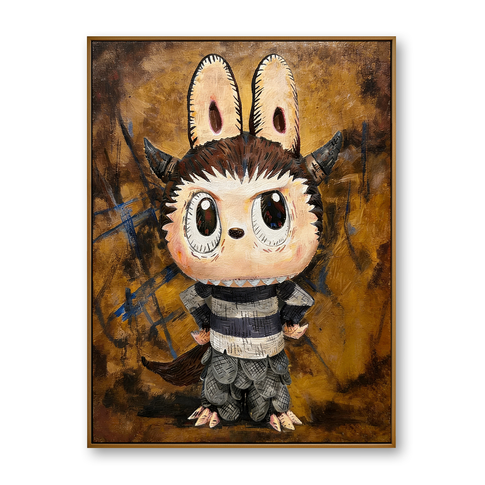 Woodland Sprite – Labubu Inspired Fantasy Character Oil Painting hand-painted wall art