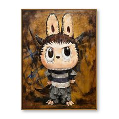 Woodland Sprite – Labubu Inspired Fantasy Character Oil Painting hand-painted wall art