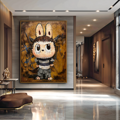 Woodland Sprite – Labubu Inspired Fantasy Character Oil Painting