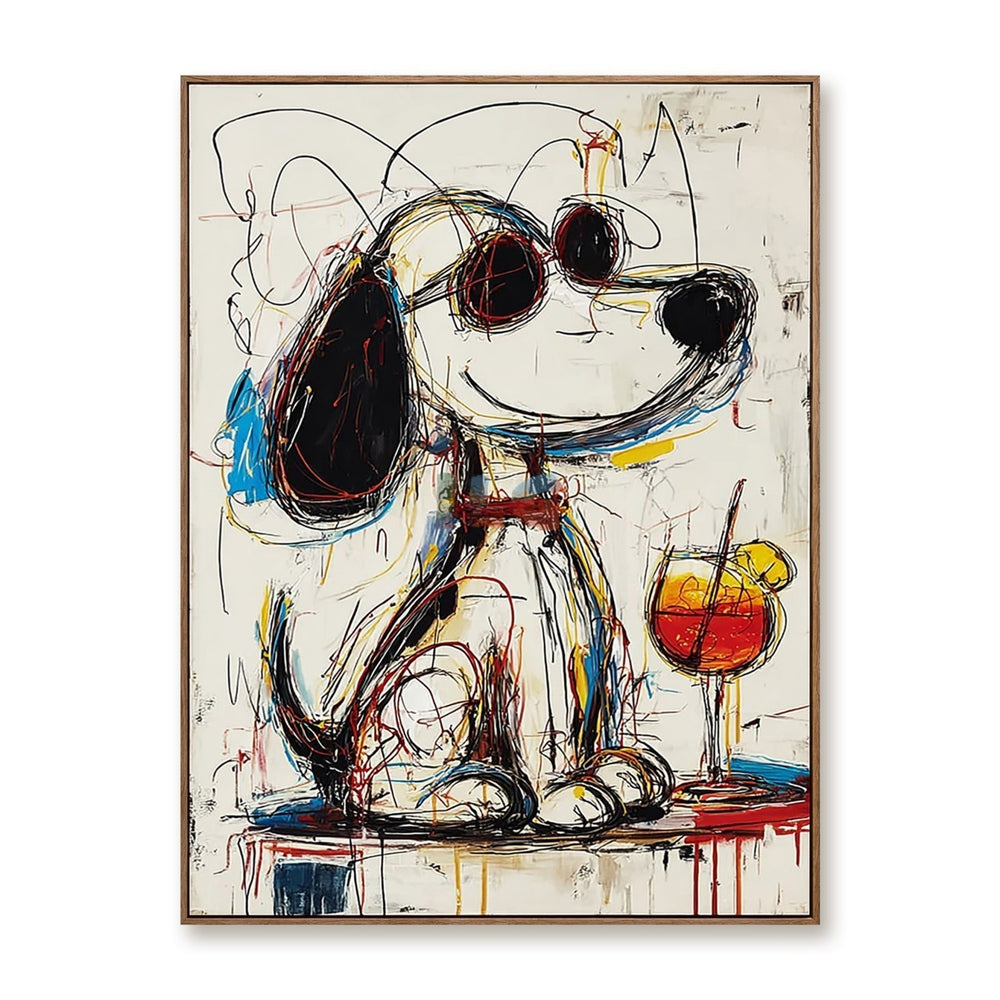 Abstract Puppy Portrait – Contemporary Pop Art Wall Art hand-painted wall art