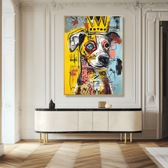 Crowned Companion – Contemporary Dog Portrait Oil Painting