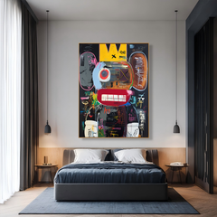 Crowned Noise – KAWS Inspired Abstract Pop Oil Painting