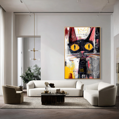 Midnight Crown – Contemporary Cat Portrait Oil Painting