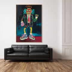 Neon Crown – KAWS Inspired Graffiti Figure Oil Painting