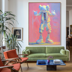 Pastel Swagger – KAWS Inspired Contemporary Figure Oil Painting