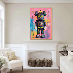 Pink Kingdom – KAWS Inspired Crowned Figure Oil Painting