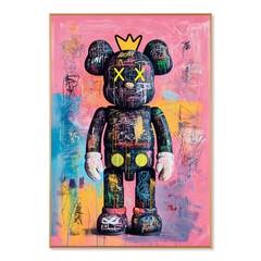 Pink Kingdom – KAWS Inspired Crowned Figure Oil Painting hand-painted wall art