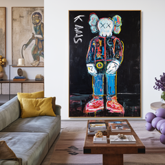 Silent Icon – KAWS Inspired Contemporary Figure Oil Painting
