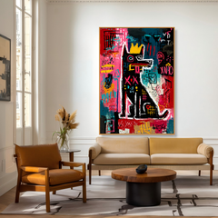 Street King Dog – Contemporary Graffiti Animal Oil Painting