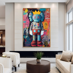 Urban Crown – KAWS Inspired Pop Graffiti Oil Painting