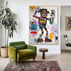 Wild Signal – KAWS Inspired Abstract Street Figure Oil Painting