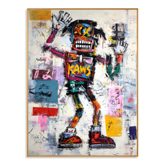 Wild Signal – KAWS Inspired Abstract Street Figure Oil Painting hand-painted wall art