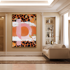 Wild Echo – Abstract Leopard Print Wall Art, Modern Pink & Orange Canvas Décor
