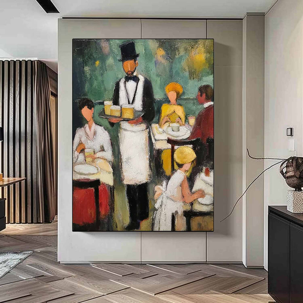 Modern Artwork Decor Restaurant Environmental Characters Canvas Wall Art Original Realistic Life Oil Painting