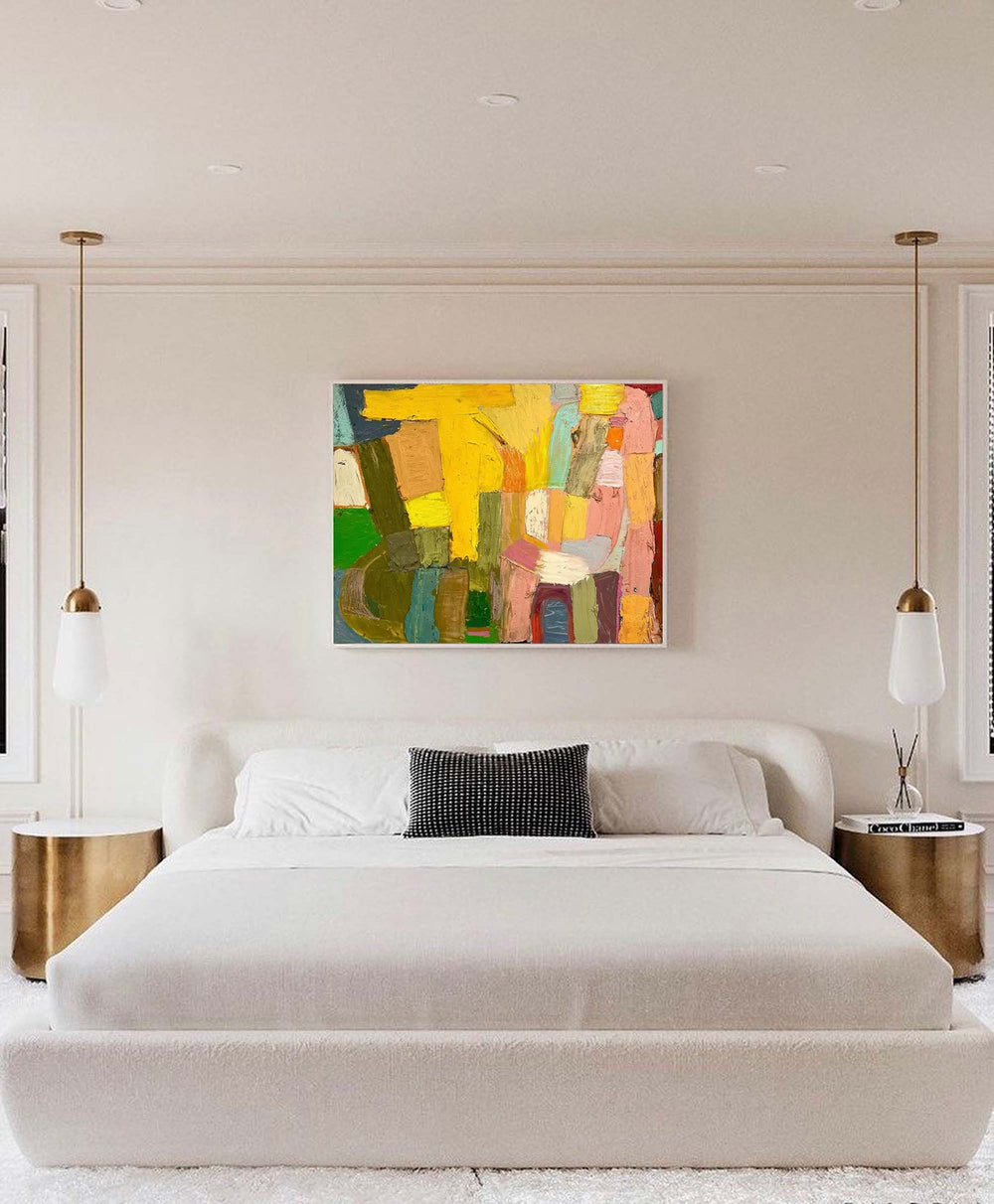 Large Abstract Oil Painting On Canvas Vibrant Colorful Modern Acrylic Painting Original Wall Art Home Decoration