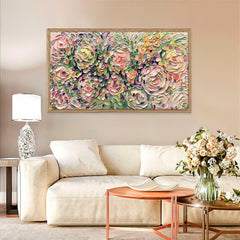 Blooming Whispers – Textured Floral Oil Painting